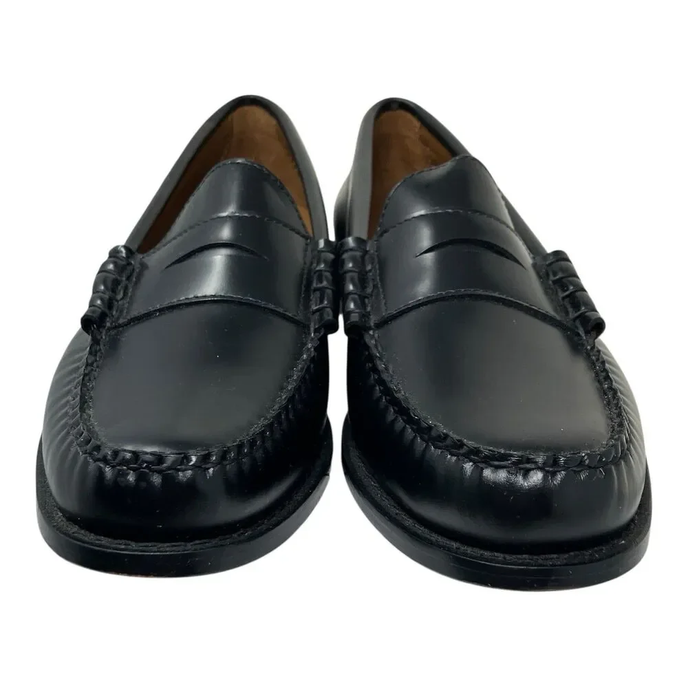 J Crew Penny Loafers Mens 9 Black Leather Sole Business Preppy Luxury Shoes